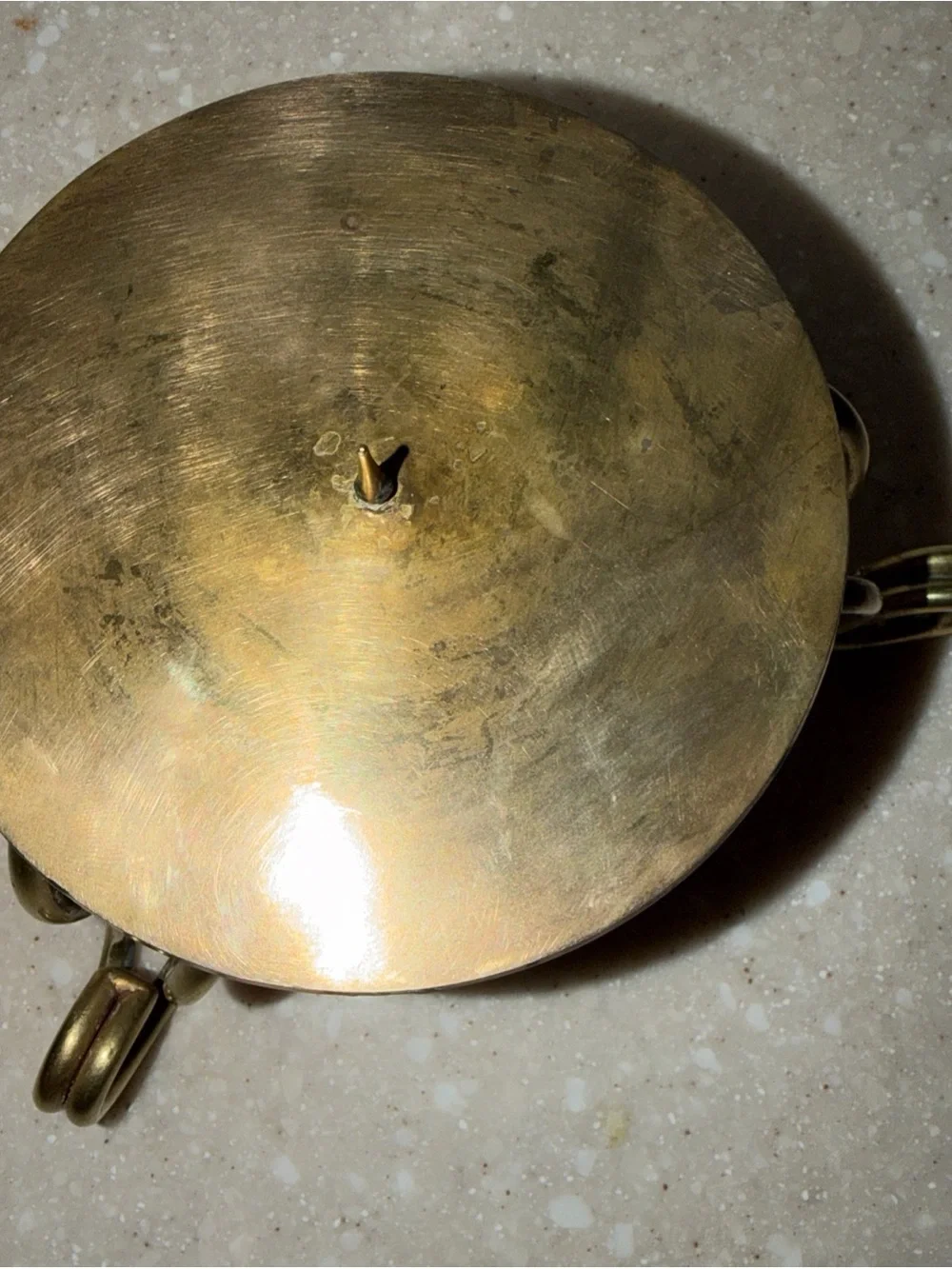Brass Three-Leg Candle Holder with Spike